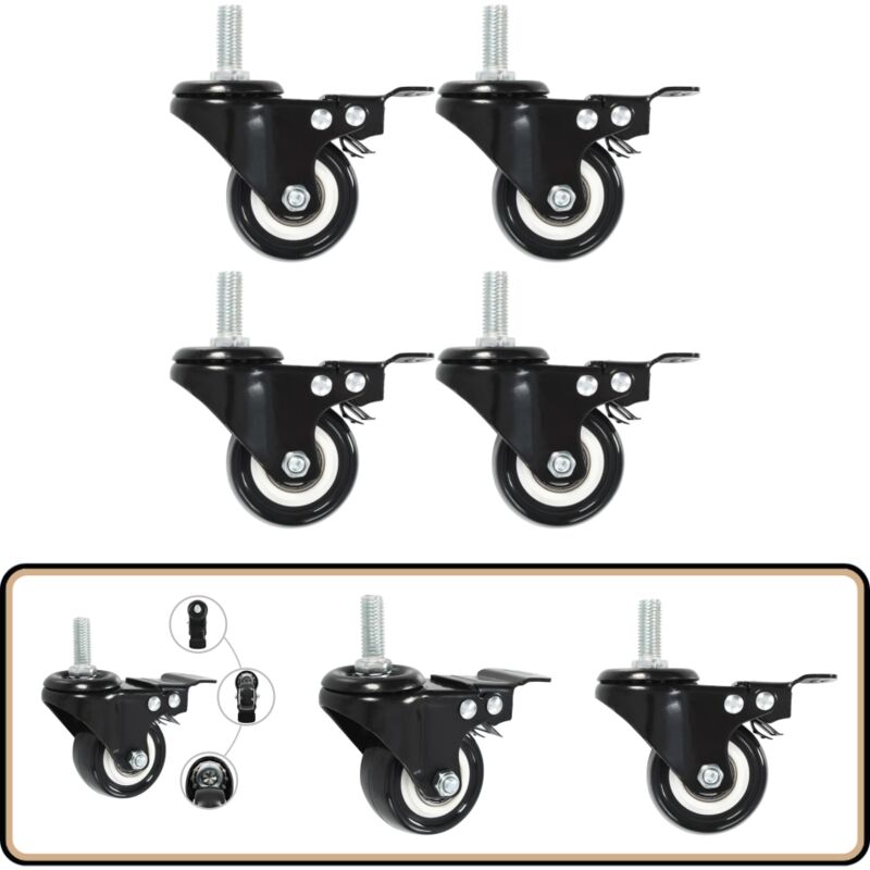 Vidaxl - Roulettes pivotantes avec freins 8 pcs 50 mm