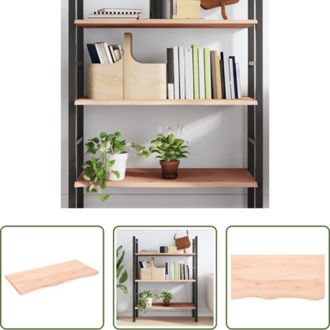 vidaXL Rovere naturale -  Ripiano a Parete 100x50x2 cm Legno Massello Rovere Non Trattato