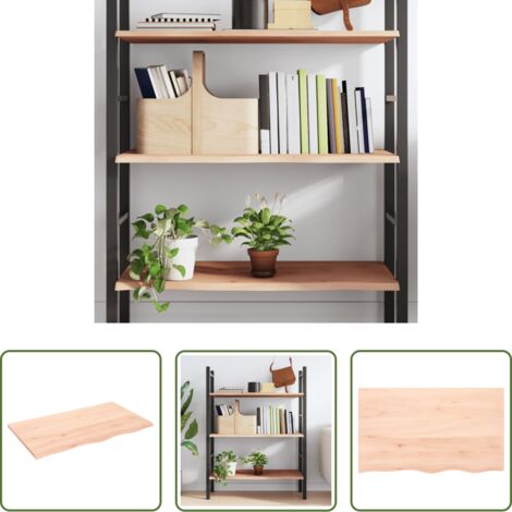 vidaXL Rovere naturale -  Ripiano a Parete 100x60x2 cm Legno Massello Rovere Non Trattato