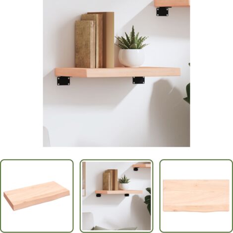 vidaXL Rovere -  Ripiano a Parete 40x20x4 cm Legno Massello Rovere Non Trattato