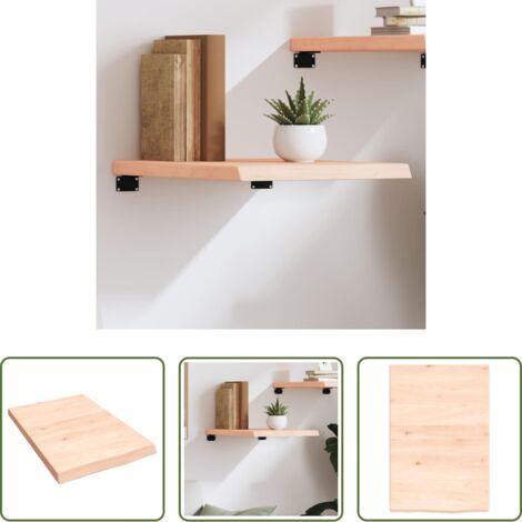 vidaXL Roveto -  Ripiano a Parete 40x60x(2-4) cm Massello Rovere Non Trattato