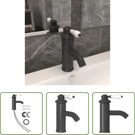 vidaXL Rubinetto in ottone -  Rubinetto per Lavabo del Bagno Grigio 130x180 mm