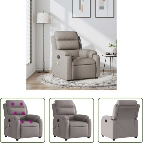 vidaXL Rückenlehne -  Massagesessel Taupe Stoff