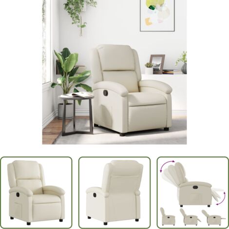 vidaXL Rückenlehne -  Relaxsessel Creme Kunstleder