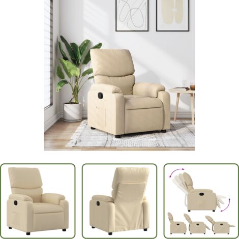 vidaXL Rückenlehne -  Relaxsessel Creme Stoff