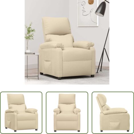 vidaXL Rückenlehne -  Relaxsessel Creme Stoff