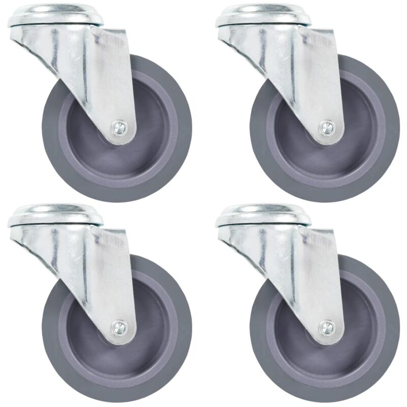 

vidaXL Ruedas giratorias con agujero pasador 4 unidades 75 mm