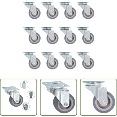 vidaXL Ruedas para bancos -  Ruedas giratorias 12 unidades 50 mm