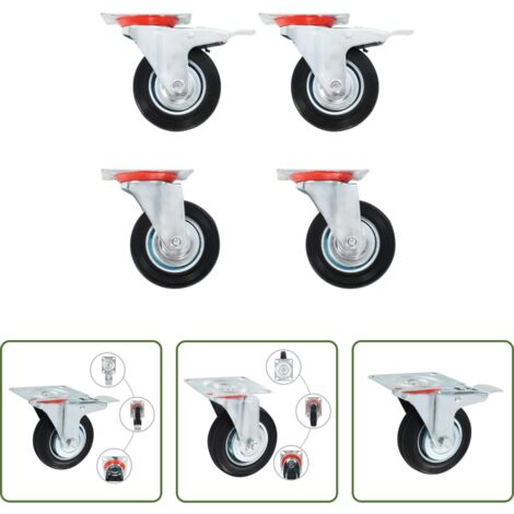 vidaXL Ruedas para bancos -  Ruedas giratorias 4 unidades 100 mm