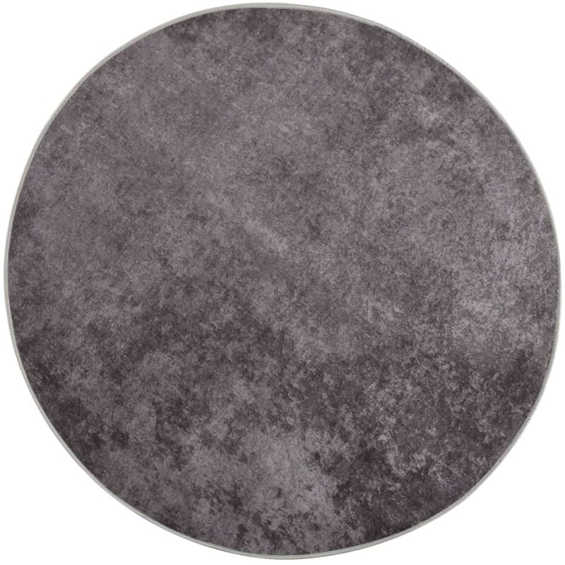 Rug Washable φ120 cm Grey Anti Slip - Grey - Vidaxl