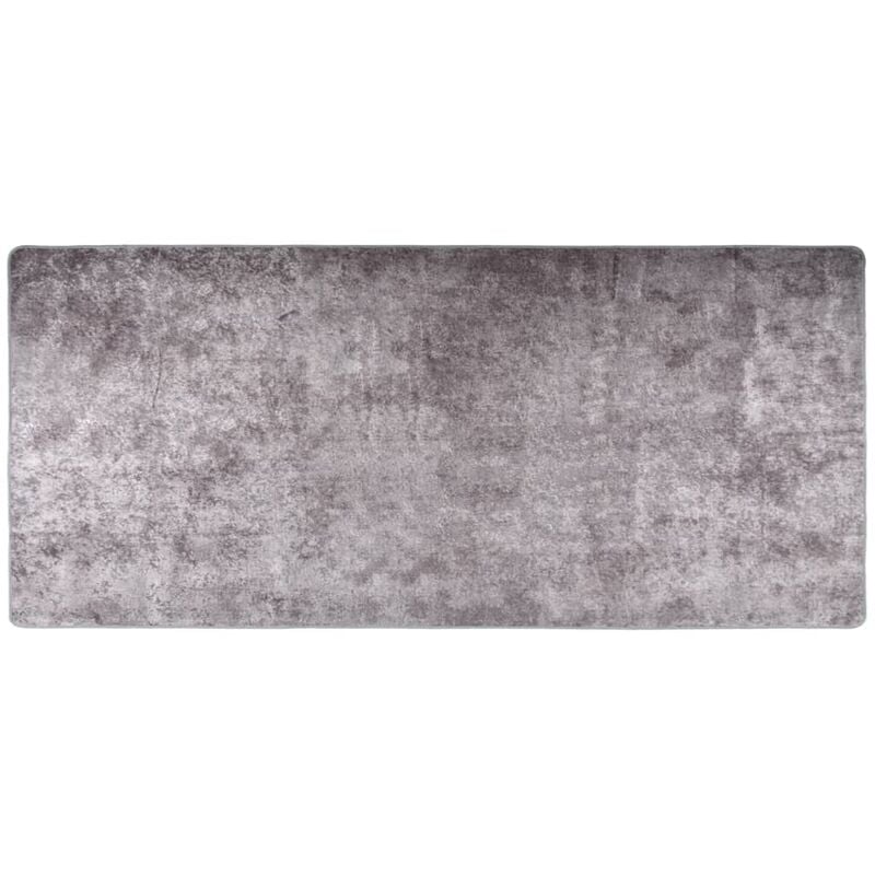 Rug Washable 80x300 cm Grey Anti Slip - Grey - Vidaxl