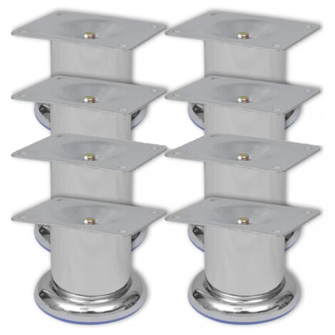vidaXL Runde Sofabeine 8 Stk. Chrom 60 mm