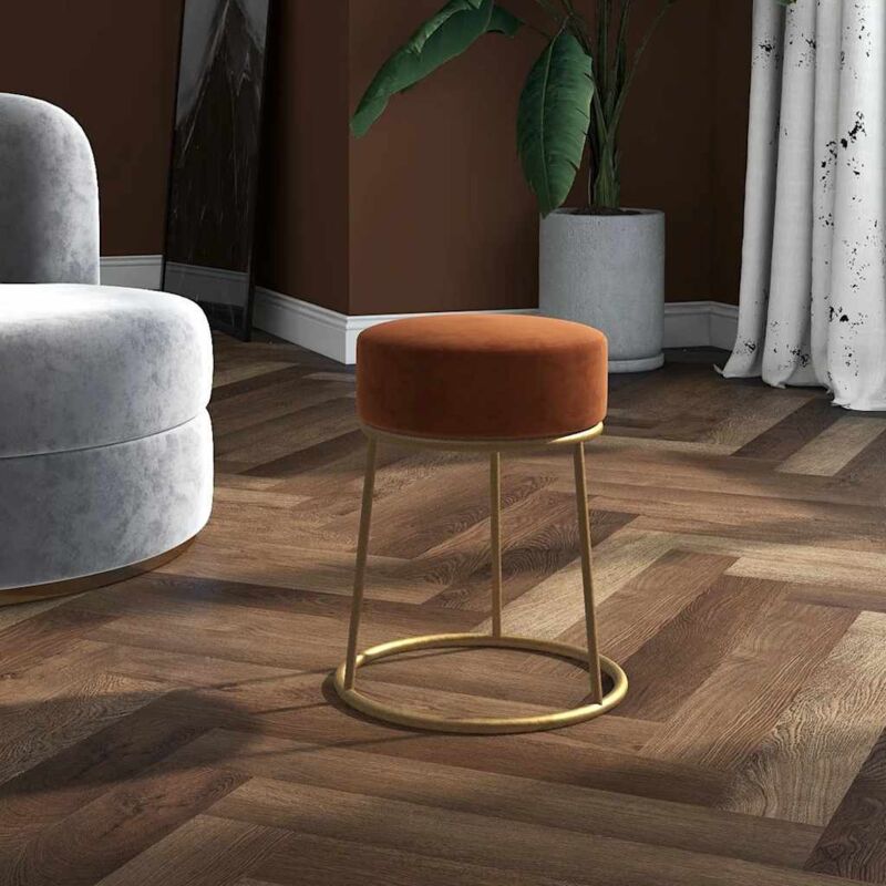 Runder Hocker Braun Samt Vidaxl