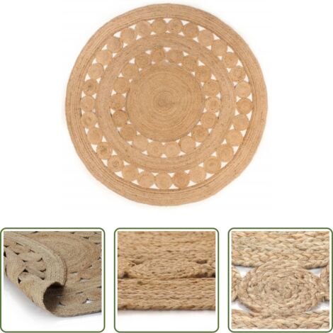 vidaXL Runder Teppich -  Teppich Geflochten Jute 180 cm Rund