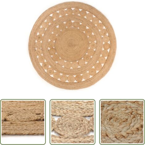 vidaXL Runder Teppich -  Teppich Geflochten Jute 210 cm Rund