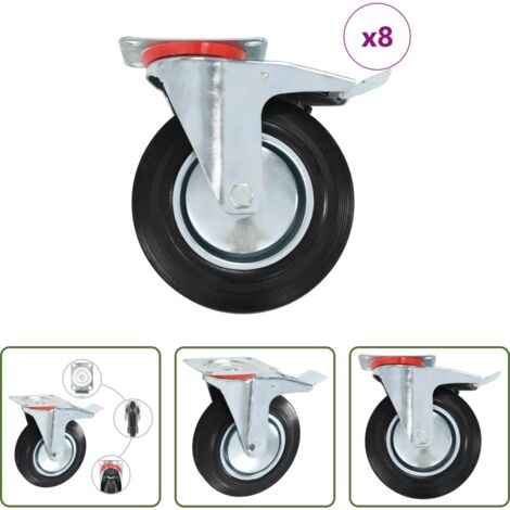 vidaXL Ruote per carrelli -  Ruote Girevoli 8 pz 200 mm