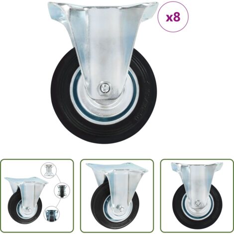 vidaXL Ruote per mobili - Rotelle Fisse 8 pz 100 mm