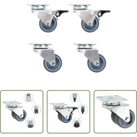 vidaXL Ruote per mobili -  Ruote Girevoli Gemellate 4 pz 50 mm