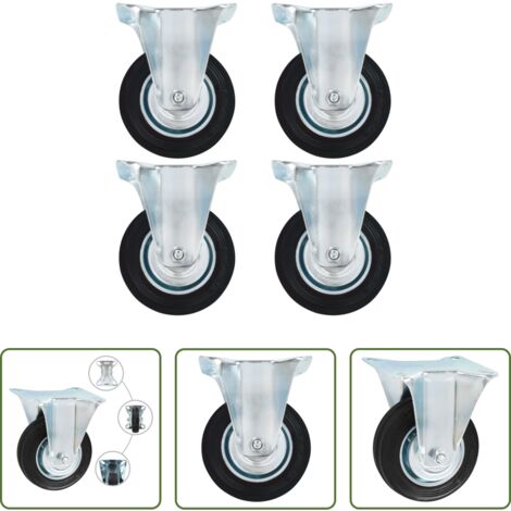 vidaXL Ruote per tavoli -  Rotelle Fisse 4 pz 100 mm