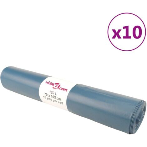 vidaXL Sacchetti per Cestini 100 pz Blu 120 L
