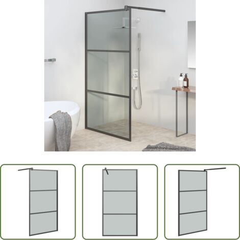 vidaXL Salle de bain moderne -  Paroi de douche 100x195 cm Verre ESG foncé Noir