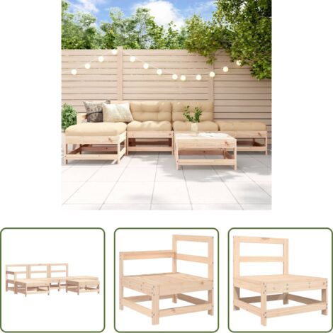 vidaXL Salon extérieur -  Salon de jardin 6 pcs Bois de pin massif