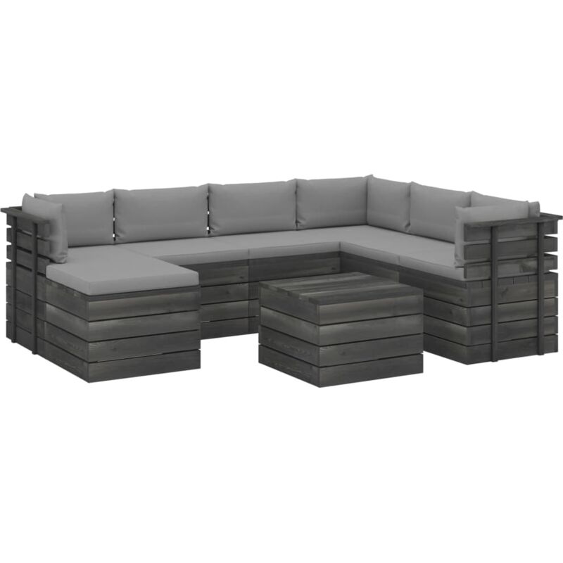 Vidaxl - Salon Palette de Jardin avec Coussins Bois de Pin Massif 8 pcs Modèle 24
