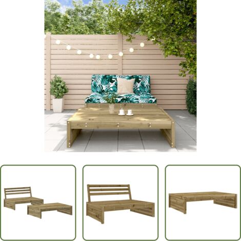 vidaXL Salotto da giardino -  Set Salotto da Giardino 2 pz in Legno Impregnato di Pino
