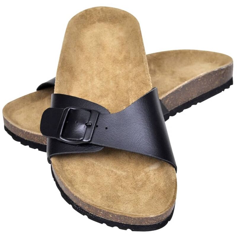 

Sandalias de corcho bio mujer 1 correa y hebilla negro talla 37 - Negro - Vidaxl
