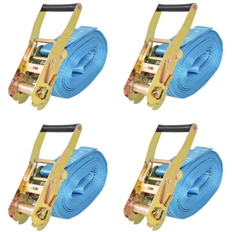 Vidaxl - Ensemble de 4 sangles d'ancrage Cricchetto 4 t 8MX50 mm de haute qualité bleu