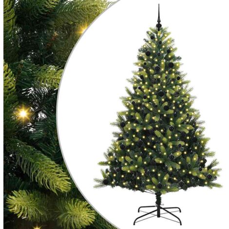 vidaXL Sapin de Noël Artificiel à Charnières 300 LEDs Vert 240 cm