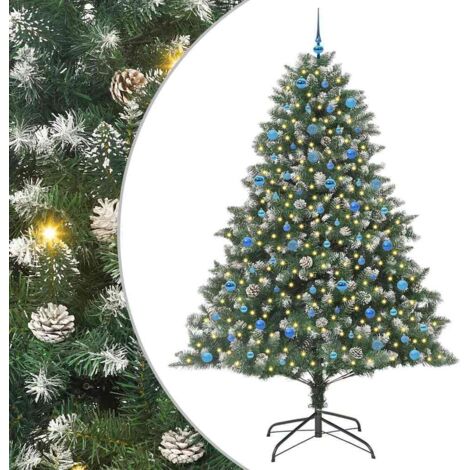 vidaXL Sapin de Noël artificiel Vert 240 cm PVC, plastique et acier