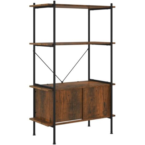 vidaXL Scaffalatura 4 Livelli con Mobile 80x40x130 cm Acciaio e Legno