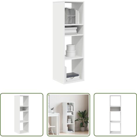 vidaXL Scaffalatura per libri -  Libreria Bianca 34x31x112 cm in Legno Multistrato