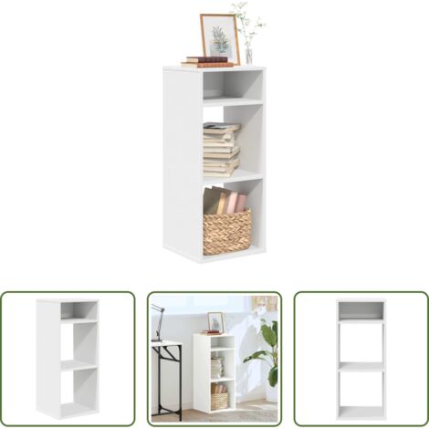 vidaXL Scaffalatura per libri -  Libreria Bianca 34x31x80 cm in Legno Multistrato