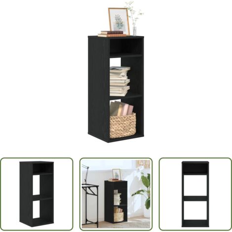 vidaXL Scaffalatura per libri -  Libreria Nera 34x31x80 cm in Legno Multistrato