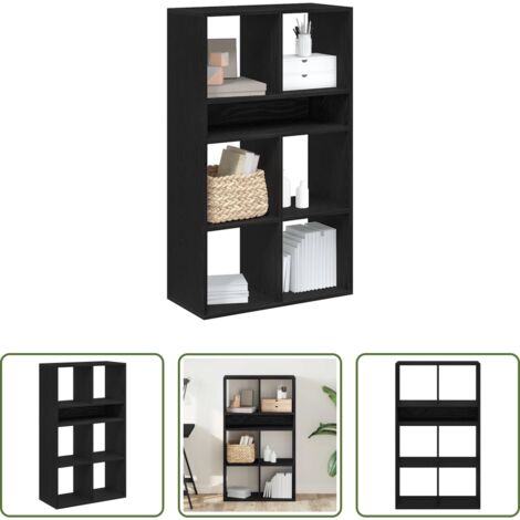 vidaXL Scaffalatura per libri -  Libreria Nera 66x31x112 cm in Legno Multistrato