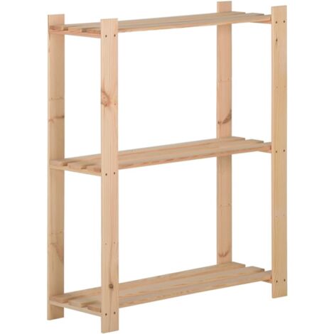 vidaXL Scaffale a 3 Livelli 60x28,5x90 cm in Legno Massello di Pino