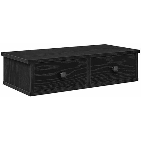 vidaXL Scaffale a Parete con Cassetti Nero 60x28x15 cm in Truciolato