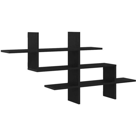 vidaXL Scaffale a Parete Rovere Nero 124,5x18x60,5 cm in Truciolato