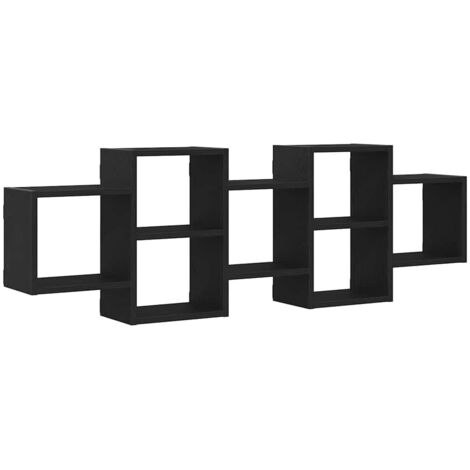 vidaXL Scaffale a Parete Rovere Nero 129x18x42 cm in Truciolato