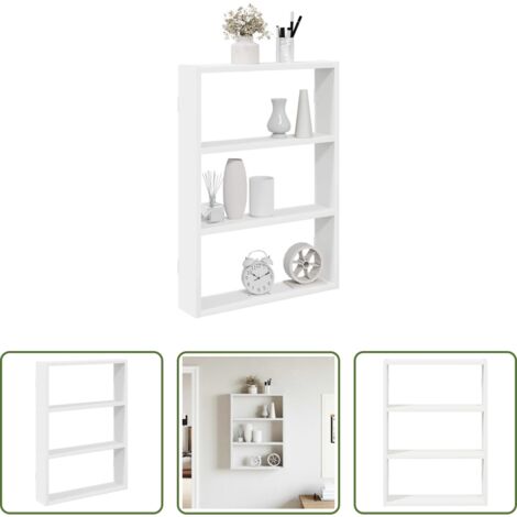 vidaXL Scaffale a parete -  Scaffale a Parete Bianco 43x9x60 cm in Legno Multistrato