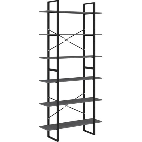 vidaXL Scaffale Alto Grigio 100x30x210 cm in Legno Massello di