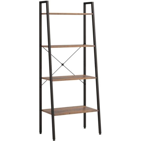 vidaXL Scaffale Autoportante 4 Ripiani Marrone Scuro Nero 56x35x140 cm