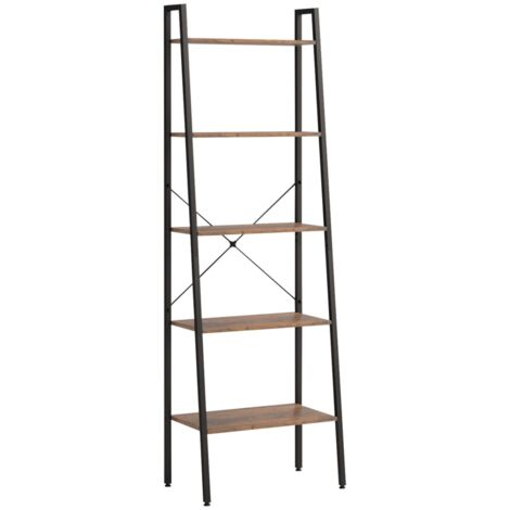 vidaXL Scaffale Autoportante 5 Ripiani Marrone Scuro Nero 56x35x174 cm