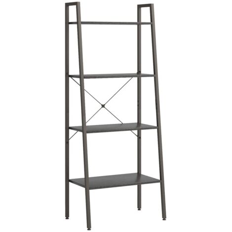 vidaXL Scaffale Autoportante con 4 Ripiani Nero 56x35x140 cm
