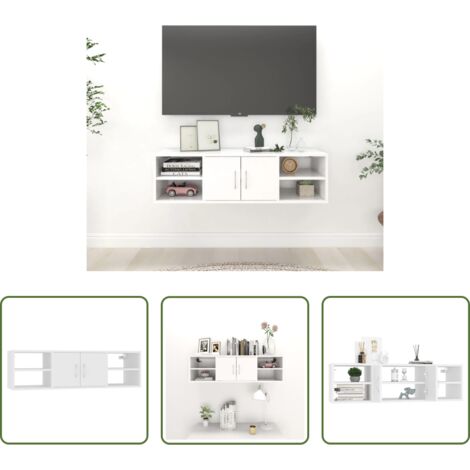 vidaXL Scaffale bianco -  Scaffale a Parete Bianco 102x30x29 cm in Legno Multistrato