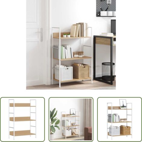 vidaXL Scaffale con 3 ripiani -  Scaffale Libri 3 Ripiani Rovere 60x27,6x90,5 Legno Multistrato