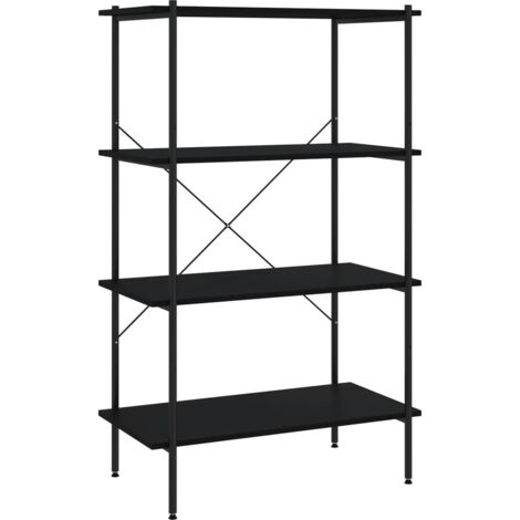 vidaXL Scaffale con 4 Mensole Nero 80x40x130 cm
