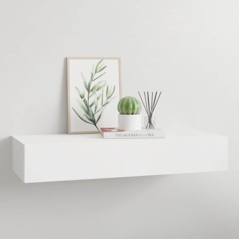 vidaXL Scaffale con Cassetti da Parete Bianco 60x23,5x10 cm in MDF